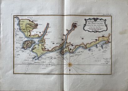 Antique coloured map. Part de la coste de...