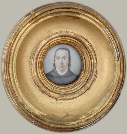 Round miniature Portrait of a monk. D. 5.5...