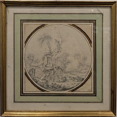 18th century FRENCH SCHOOL: PAYSAGE ANIME...
