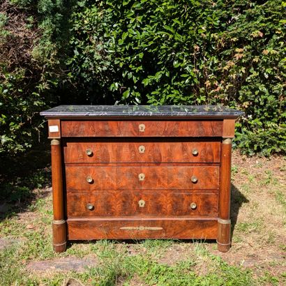Mahogany and mahogany veneer chest of drawers,...