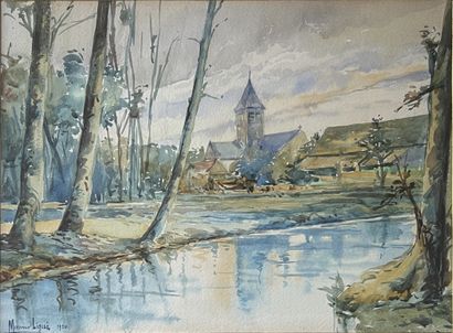 Maurice LIGUE (19th-20th century) : VILLAGE...