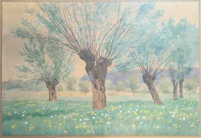 FRENCH SCHOOL circa 1900: PAYSAGE LORRAIN...