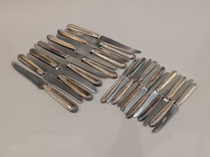 Suite of twelve large knives and twelve cheese...