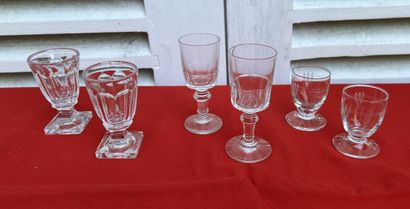 Verrerie du XIXe siècle : suites de verres...