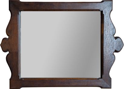 Mirror with oak surround, the short sides...