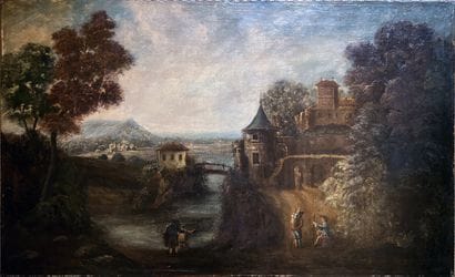 19th century FRENCH SCHOOL: PAYSAGE ANIME...