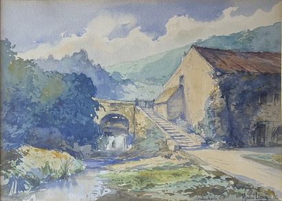 Maurice LIGUE (19th-20th century) : VILLAGE...