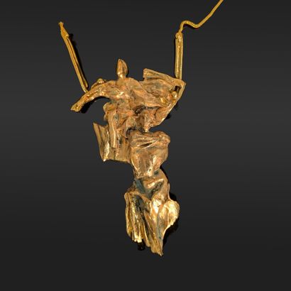 Anna STEIN (born 1936). Figures. Gilt bronze...