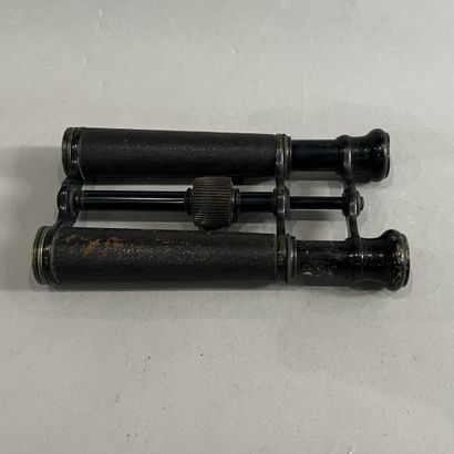 Black lacquered metal artillery binoculars...