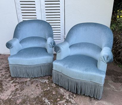 Pair of large armchairs and suite of four...