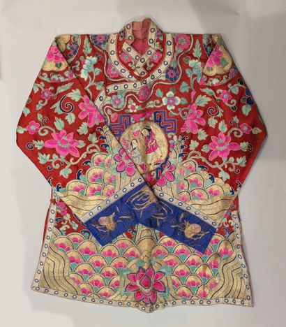 China. Child's jacket embroidered with polychrome...