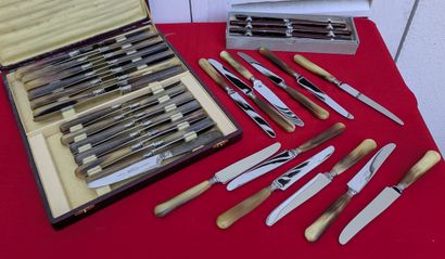 Suite of twelve large knives and twelve cheese...