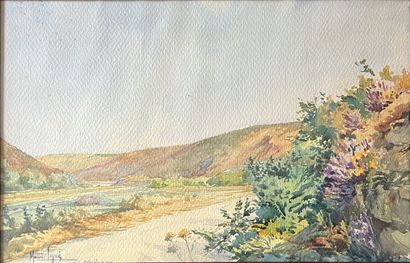Maurice LIGUE (19th-20th century) : LANDSCAPE...