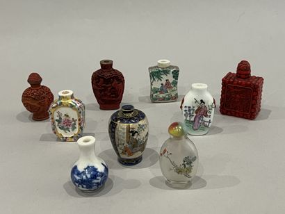 China, 20th century. Set of eight snuffboxes...