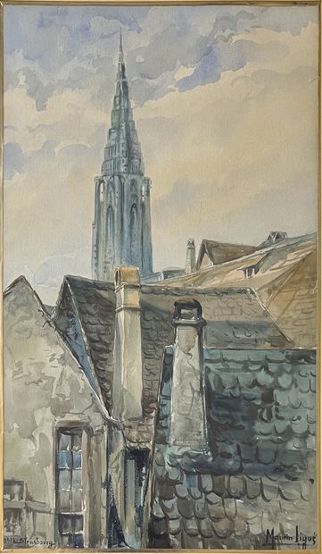 Maurice LIGUE (19th-20th century) : THE ROOFS...
