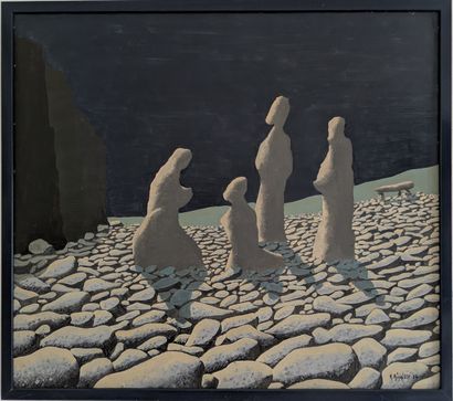 R. RICAILLE***: ADORATION MINERALE. Oil on...