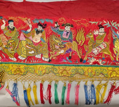 China, 20th century. Rectangular panel in...