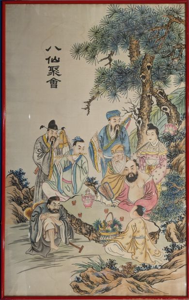 Two paintings on silk, one depicting the...