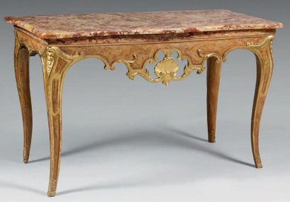 Table console en bois relaqué à l'imitation...