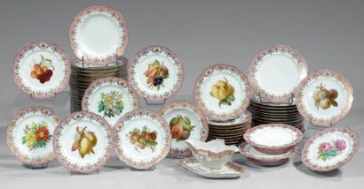 Service de table en porcelaine blanche à...