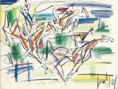 GEN PAUL (1895-1975)
LE SAUT DE HAIE. Pastel,...