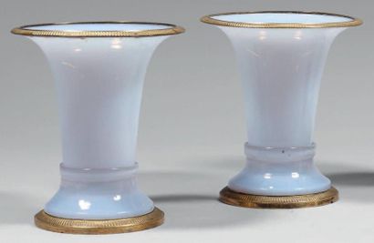 Paire de vases à jasmin en opaline de cristal...