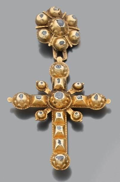 Croix pendentif en alliage d'or jaune 14K...