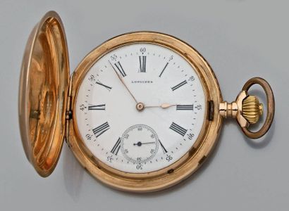 Montre de gousset savonnette en or jaune...