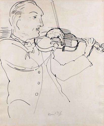 Raoul DUFY (1877-1953)
LE VIOLONISTE. Dessin...