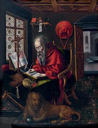 Ecole FLAMANDE du XVIIème siècle
SAINT JEROME...
