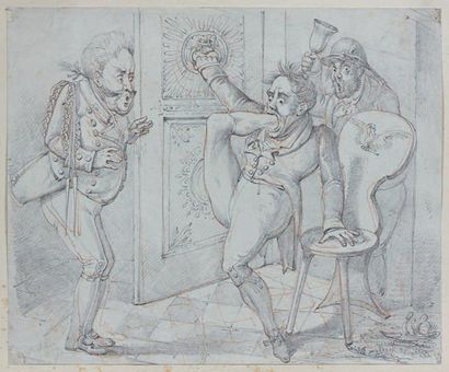 H. ULKEN
Le pied en bouche. Crayon noir et...