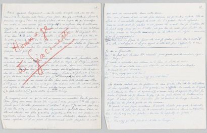 Jean GENET
2 Manuscrits autographes, [L'Atelier...