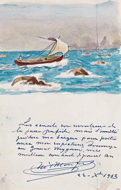 Henri de MONFREID (1879-1974)
Aquarelle originale...