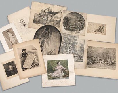 Réunion de gravures anciennes et modernes...