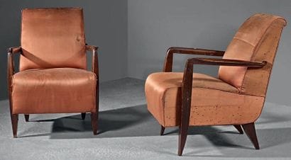 MAURICE JALLOT (1900-1971)
Paire de fauteuils...