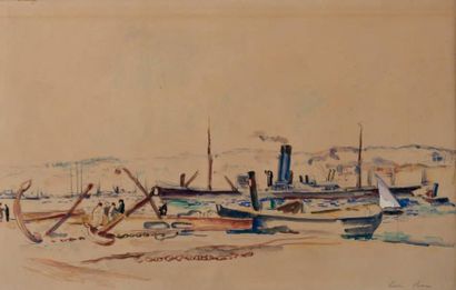 Louis Adolphe RIOU (1893-1958)
«Le port d'Alger»...