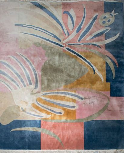 TRAVAIL CONTEMPORAIN
Important tapis en laine...