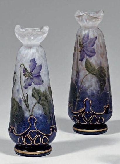DAUM Nancy
Paire de vases miniatures Épreuves...