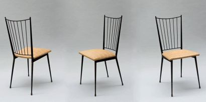 Colette GUEDEN (1905-2000)
Suite de dix chaises,...