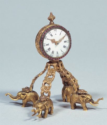 Rare petite pendulette à mouvement de montre...