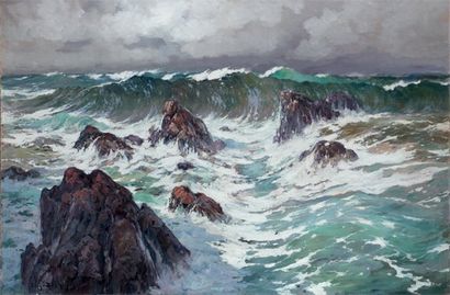 Eugène DESHAYES (1828-1890)
VAGUE SUR LES...