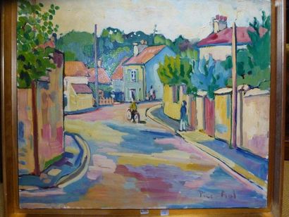PACO-FIOL (né en 1939)
VILLAGE EN SEINE-ET-MARNE....