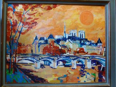 Marc BOUTEAU (né en 1935)
«LE PONT DES ARTS»....