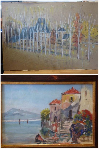 Hubert de MONBRISON
CHATEAU. Pastel sur papier...