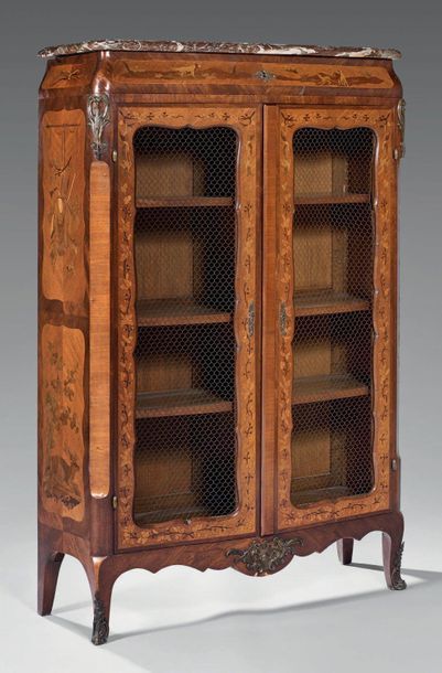 Bibliothèque à doucine en placage de bois...