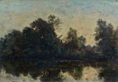 Louis WATELIN (1838-1907)
ETANG BORDÉ D'ARBRES....