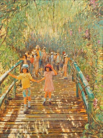 Claude FOSSOUX (Né en 1946)
LE PONT JAPONAIS...