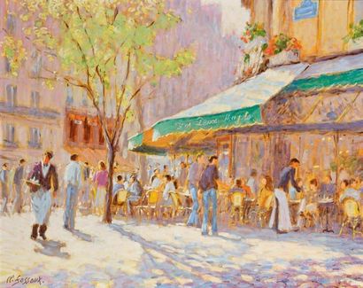 Claude FOSSOUX (Né en 1946)
LES DEUX MAGOTS....