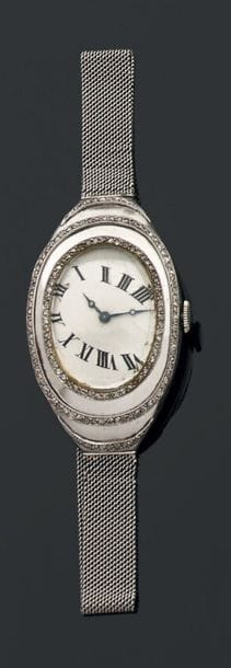 Montre bracelet de dame en platine et or...