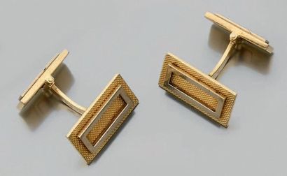 Paire de boutons de manchettes en or jaune...